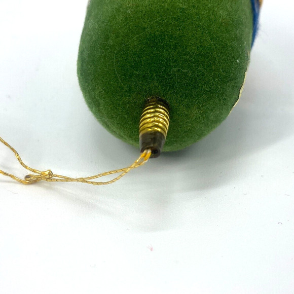 Vintage Japan Ornaments Soldier Head Nylon Felt Yarn Christmas Green Blue - Picture 14 of 15